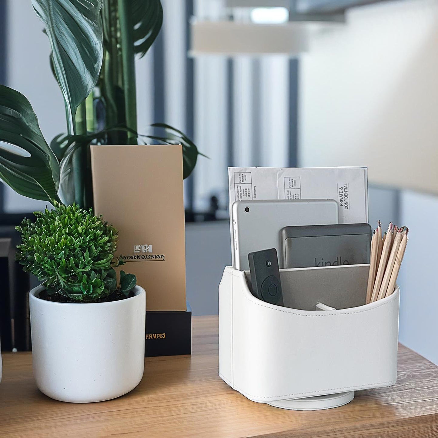 UnionBasic Rotating Desk Organizer, 360 Degree Desk Spinning Caddy, Pure Color