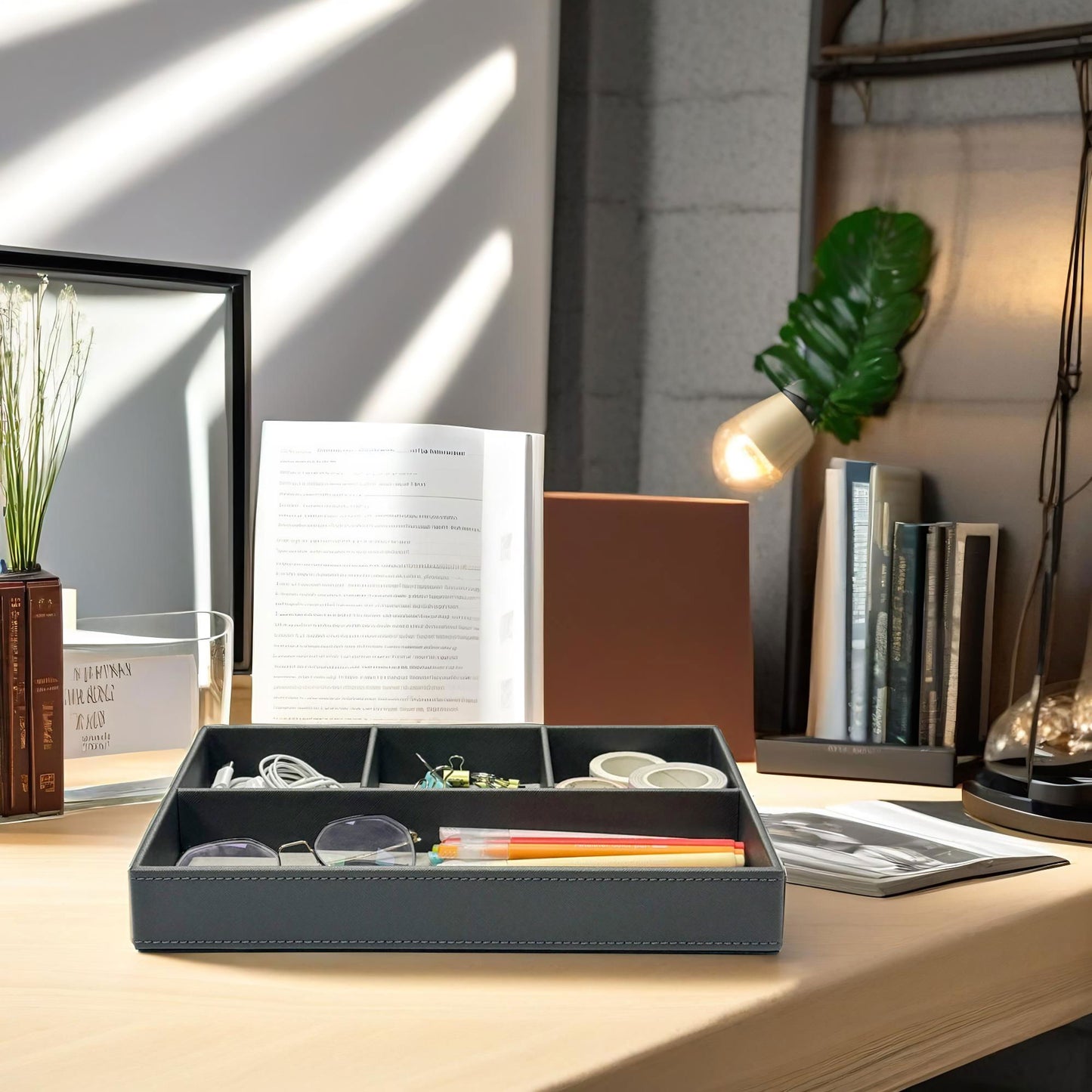 UnionBasic 4-Slot Flat Tray Desk Organizer