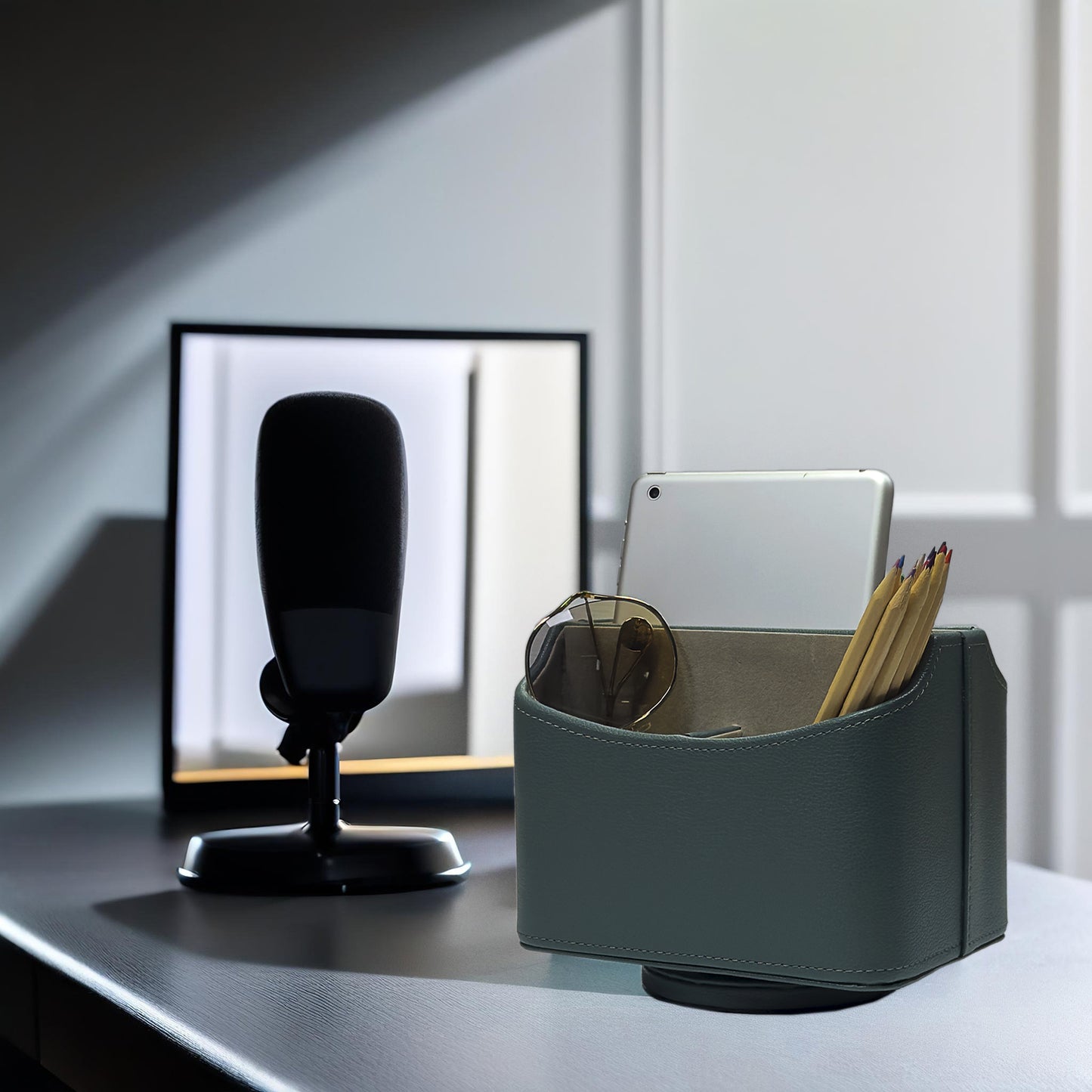 UnionBasic Rotating Desk Organizer, 360 Degree Desk Spinning Caddy, Lychee Dark Ivy