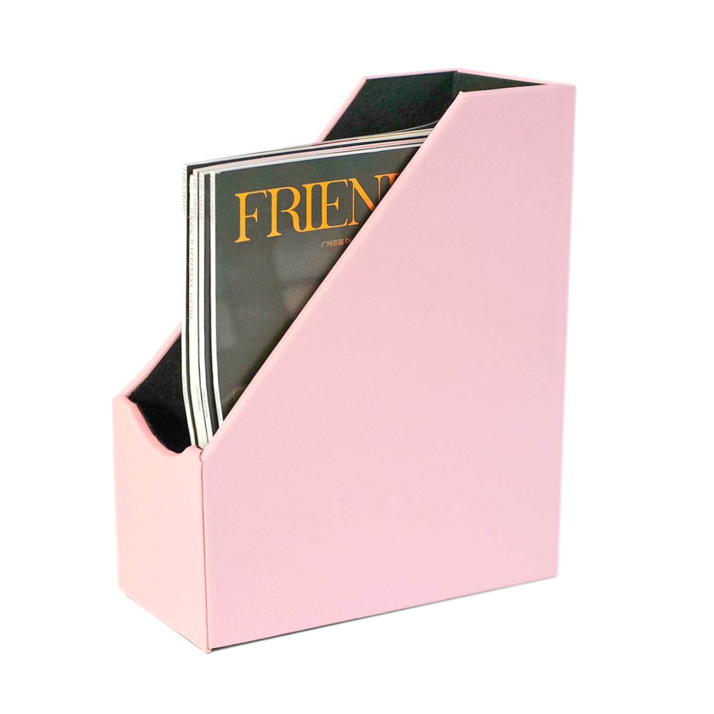 Magazine File Holder, Leatherette Desktop Document Organizer