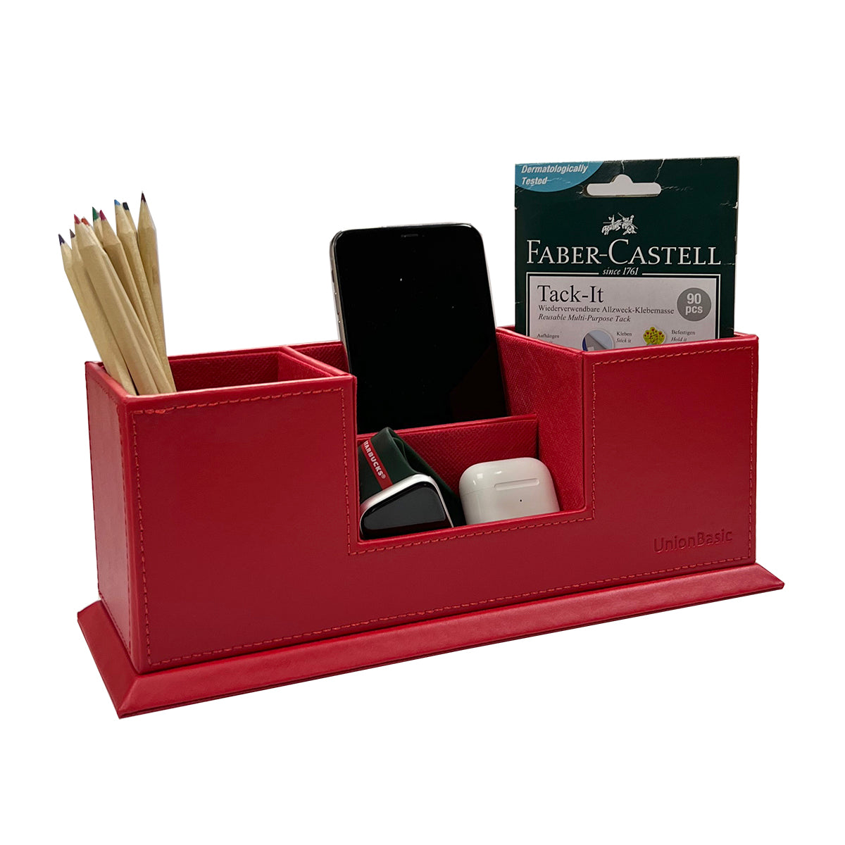 UnionBasic 4 Compartment Desk Organizer, Dual Pen Holder