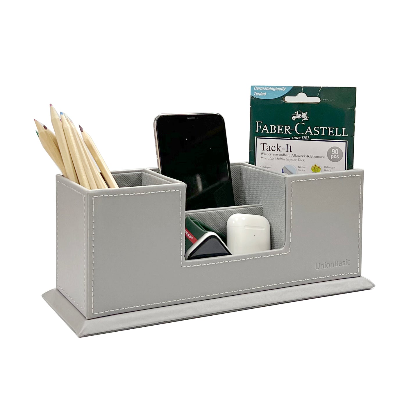 UnionBasic 4 Compartment Desk Organizer, Dual Pen Holder