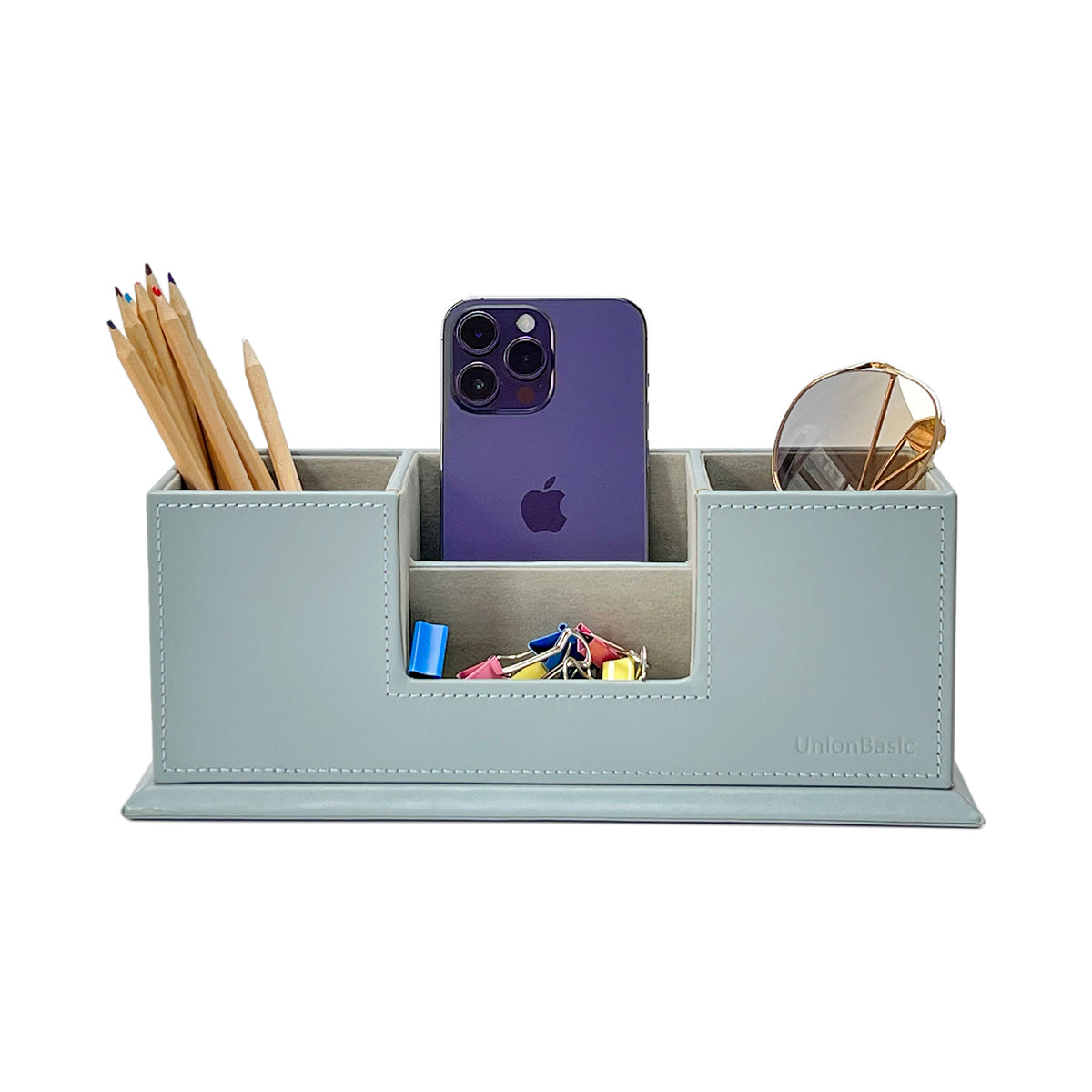 UnionBasic 4 Compartment Desk Organizer, Dual Pen Holder