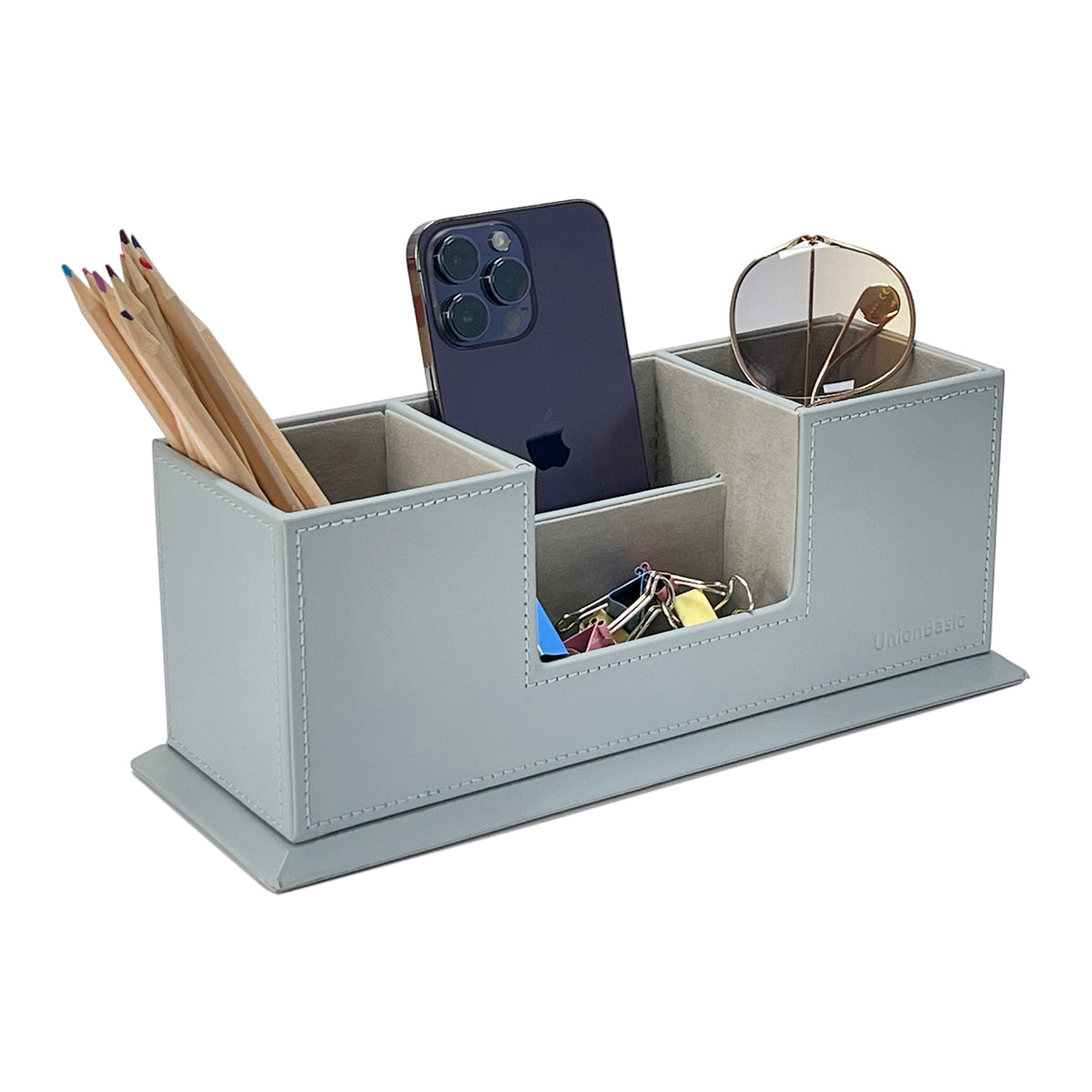 UnionBasic 4 Compartment Desk Organizer, Dual Pen Holder