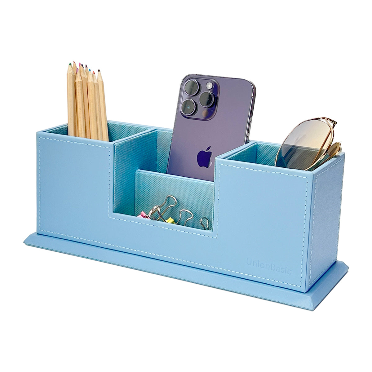 UnionBasic 4 Compartment Desk Organizer, Dual Pen Holder