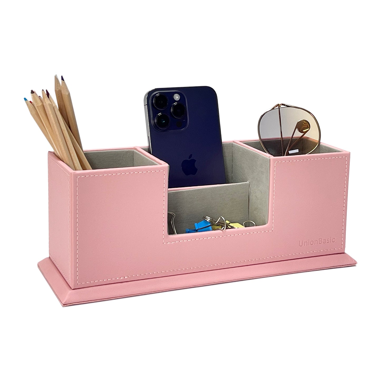 UnionBasic 4 Compartment Desk Organizer, Dual Pen Holder