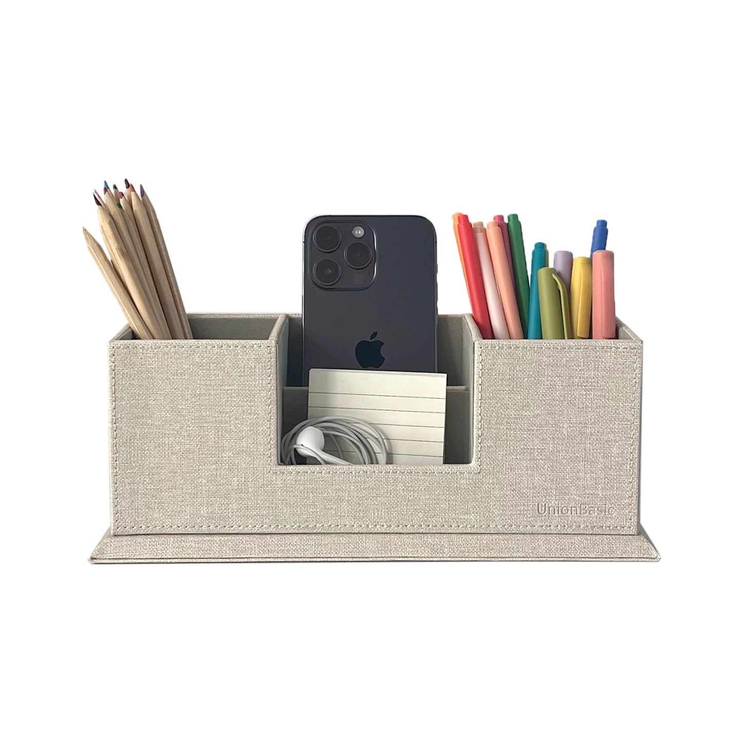 UnionBasic 4 Compartment Desk Organizer, Dual Pen Holder