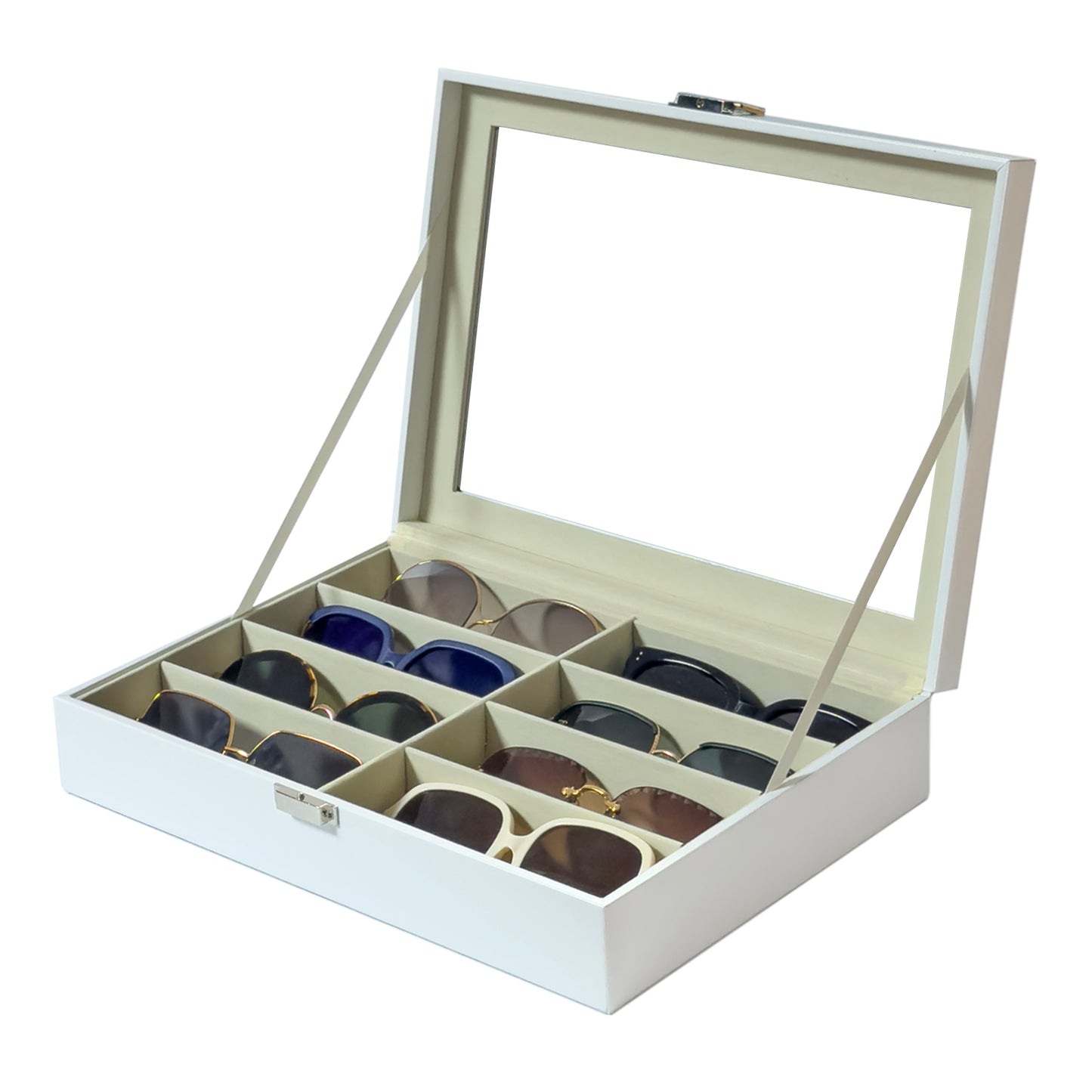 UnionPlus 8-Slots Sunglasses Case Organizer, Eyeglass Glasses Display Holder Collector, Multi Color