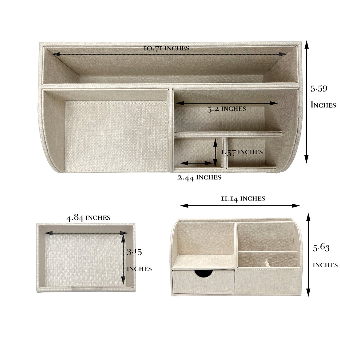 UnionBasic Desk Organizer - Multifunctional Leather Desktop Storage Box