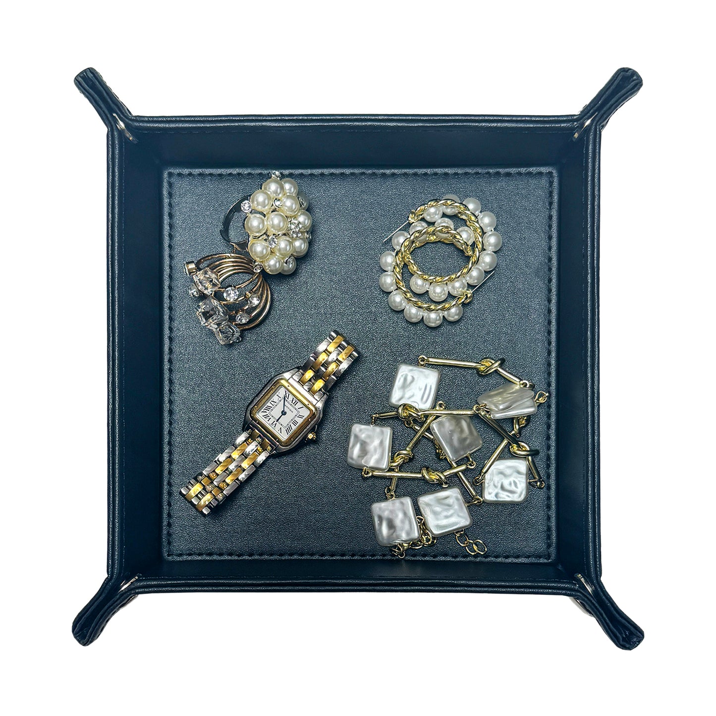 UnionBasic Small Valet Tray, Jewelry Tray for Rings Watches Earrings, Entryway Catchall Caddy